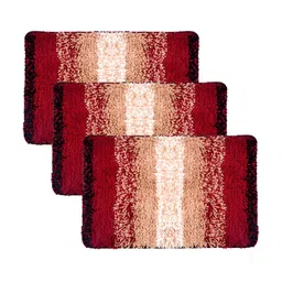 Kuber Industries  Set Of 3 Maroon Anti-Skid Doormat-74