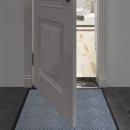 LUXEHOME INTERNATIONAL Metallic Blue Textured Anti-Skid Doormat-image-40