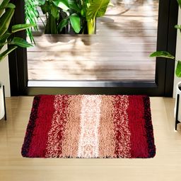 Kuber Industries 2Pcs Cream-Colored & Maroon Dust Trapper Mat-6