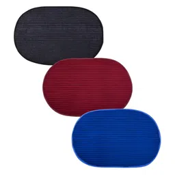 Kuber Industries Red & Green 3Anti-Skid Oval Shaped Doormats-56