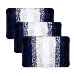 Kuber Industries 3-Pcs Grey & Blue Microfiber Dusrt Trapper Doormats-28