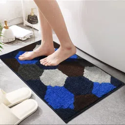 MAA ME CONCEPT Blue & Brown Football Design Microfiber Bath Rug-image-83