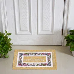 Cortina Beige & White Self-Designed Anti-Skid Doormat-40