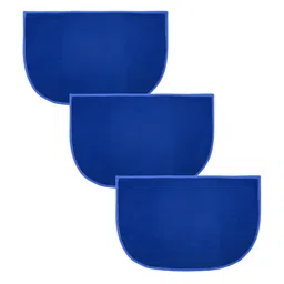 Kuber Industries Blue 3 Pieces Anti-Skid D-Shaped Doormats-68