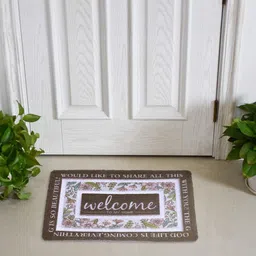 Cortina Brown & White Self-Designed Anti-Skid Doormat-picture-34