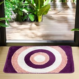 Kuber Industries 2 Pieces Purple & White Gola Far Designed Microfibre Anti-Skid Doormats-43