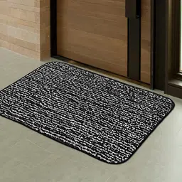 Kuber Industries Black & White 2-Pcs Anti-Skid Doormats-image-95
