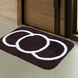 Kuber Industries Blue & Black 2-Pieces Anti-Skid Doormats-26