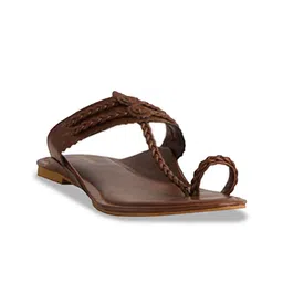 ERIDANI Textured One Toe Flats-16