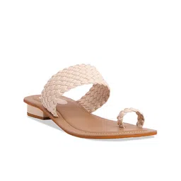 ERIDANI Textured One Toe Flats-image-79