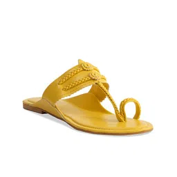 ERIDANI Textured One Toe Flats-image-86