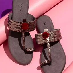 Inc 5 Textured One Toe Flats-image-53