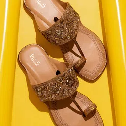 Inc 5 Embellished One Toe Flats-54