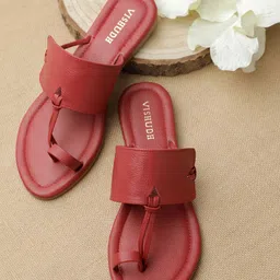 Vishudh Women Pink Solid One Toe Flats-image-30
