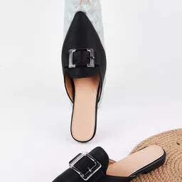 Try Me Pointed Toe Mules Flats-60
