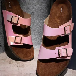The Roadster Lifestyle Co. Pink Buckle Detailed Open-Toe Flats-21