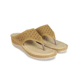 XE Looks Women Beige Laser Cuts Flats-image-64