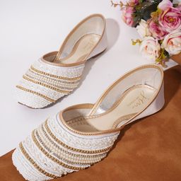 JM Looks Ethnic Embellished Sqaure Toe Mojaris-image-66
