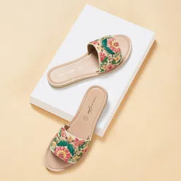Forever Glam by Pantaloons Embellished Open Toe Flats-10