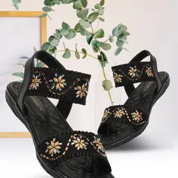 ICONICS Embellished Open Toe Flats-picture-1