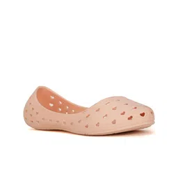 Bata Textured Ballerinas With Laser Cuts-57