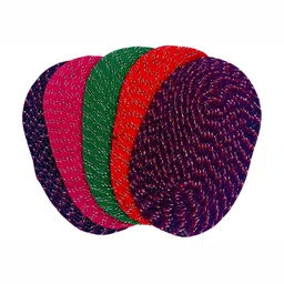 Supreme Home Collective Red & Green 5Pcs Cotton Anti Skid Doormats-image-49
