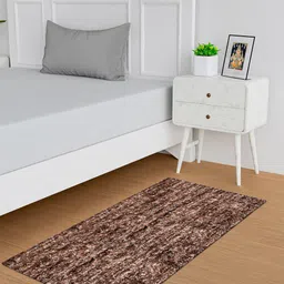 Kuber Industries 2-Pcs Brown Self-Designed Anti-Slip Carpets-58
