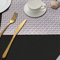 LooMantha 2-Pcs Grey Textured Table Placemats-1