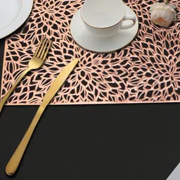 LooMantha 2-Pcs Copper Cutwork Plastic Table Placemats-10