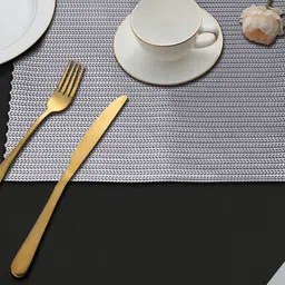LooMantha 2-Pc Grey Rectangle Table Placemats-44