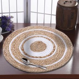 Kuber Industries Set of 2 White Printed Table Placemats-14