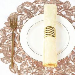 LooMantha 2-Pcs Beige Cutwork Plastic Placemats-20