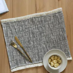 House This Matsya Vala Black & White Pure Cotton Table Placemat-31