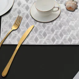 LooMantha 2-Pc Grey Rectangle Table Placemats-51