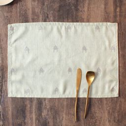 House This Grey Embroidered Rectangular Table Placemat-45