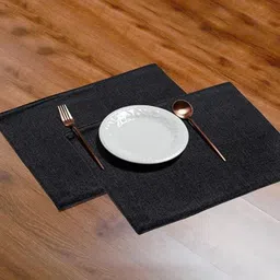 Lushomes Black 8 Pieces Rectangular Table Placemats-28