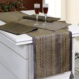 Ode & Cleo Grey 6 Pieces Intricate Texture Cotton Table Mat-16