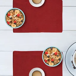 FABURAA Brick Red 2 Pieces Jute Table Placemats-37