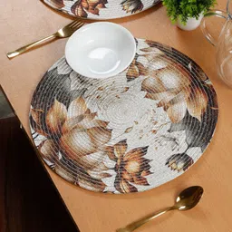 SOKNACK Brown & Off White 2 Pieces Printed Table Placemats-picture-51