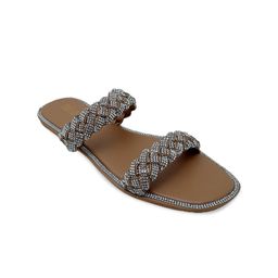 Thread Stories Two Strap Braided Embellished Open Toe Flats-picture-56