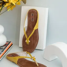Shezone Women Mustard Open Toe Flats-image-21
