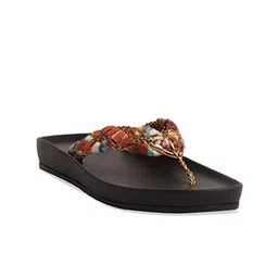 ERIDANI Printed Open Toe T-Strap Flats-picture-3