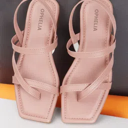 OPHELIA Women Printed Open Toe Flats-42