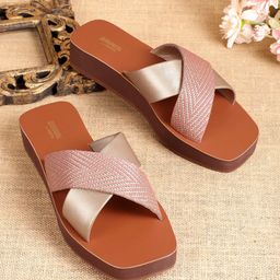 Anouk Women Embroidered Colour-blocked Open Toe Flats-36