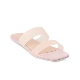 Metro Women Pink Colourblocked Open Toe Flats-picture-7