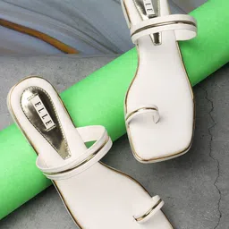 ELLE Striped One Toe Flats-image-25