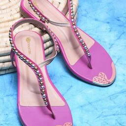 DIVASTRI Women Striped Ethnic Open Toe Flats-picture-10