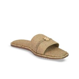 Sana K Luxurious Footwear Women Embellished Party Open Toe Flats-image-17