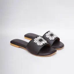 Sole House Embellished Open Toe Flats-23