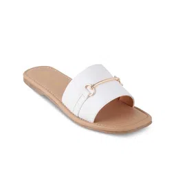 Tresmode Buckle Detail Open Toe Flats-24